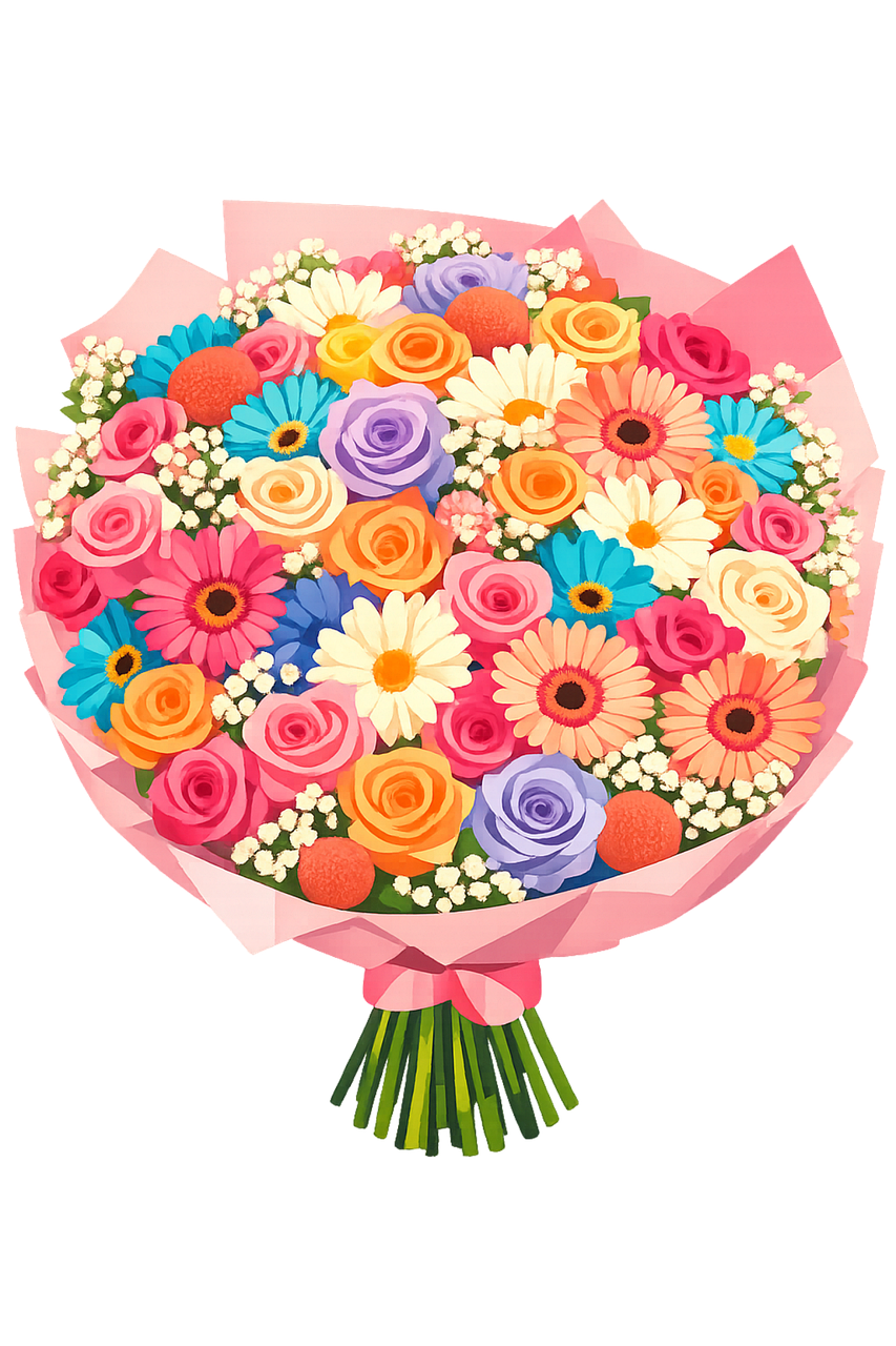 Flower bouquet Colorful flowers Floral illustration