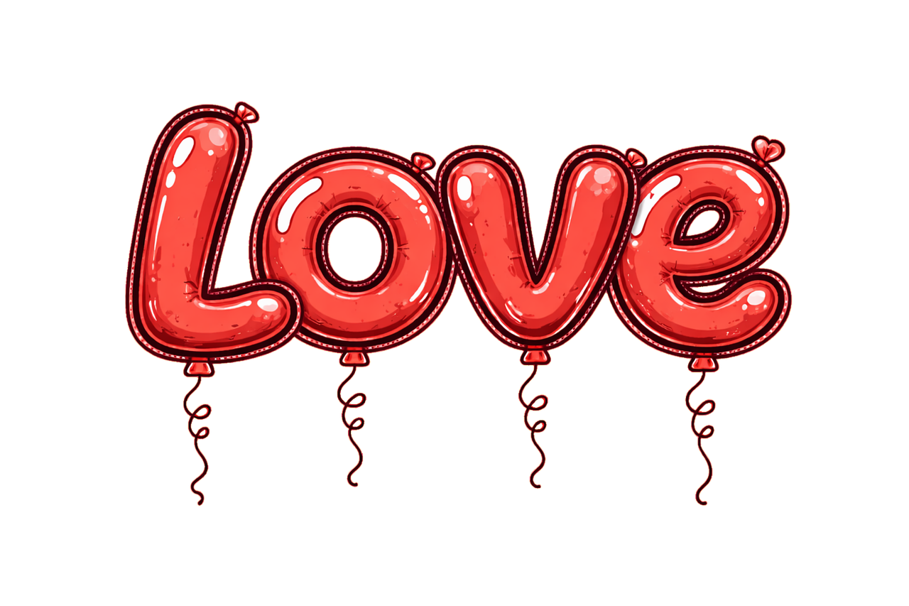 Love Balloon letters Red balloons