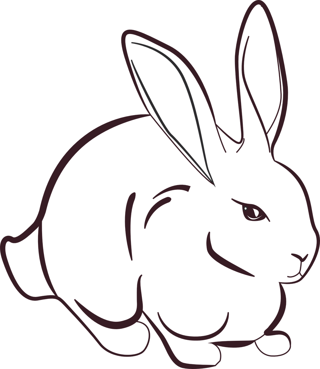 Rabbit Animal Grass Stickdatei – Tiere