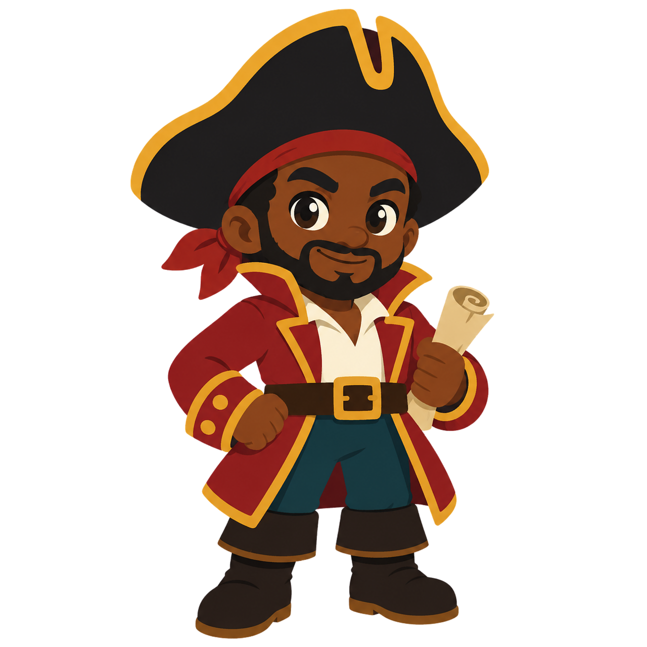 Pirate mascot Pirate captain Treasure map Stickdatei – Kinder