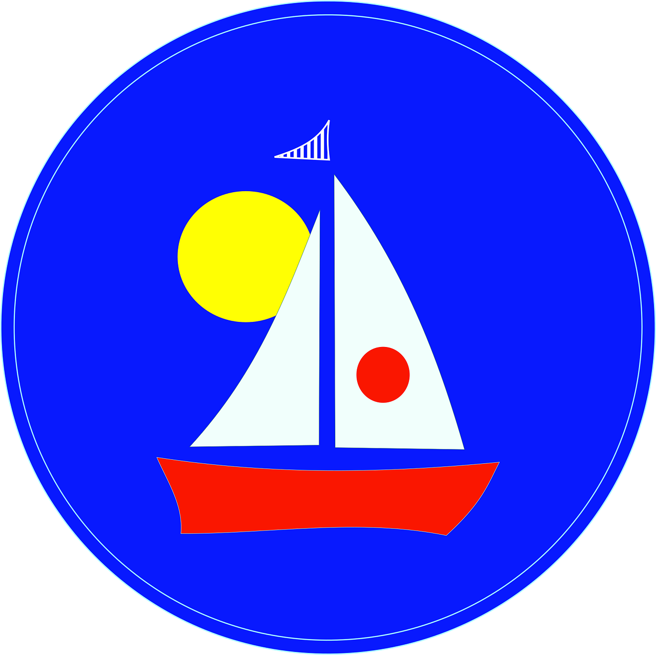 Sailboat Blue Boat Stickdatei – Fahrzeuge