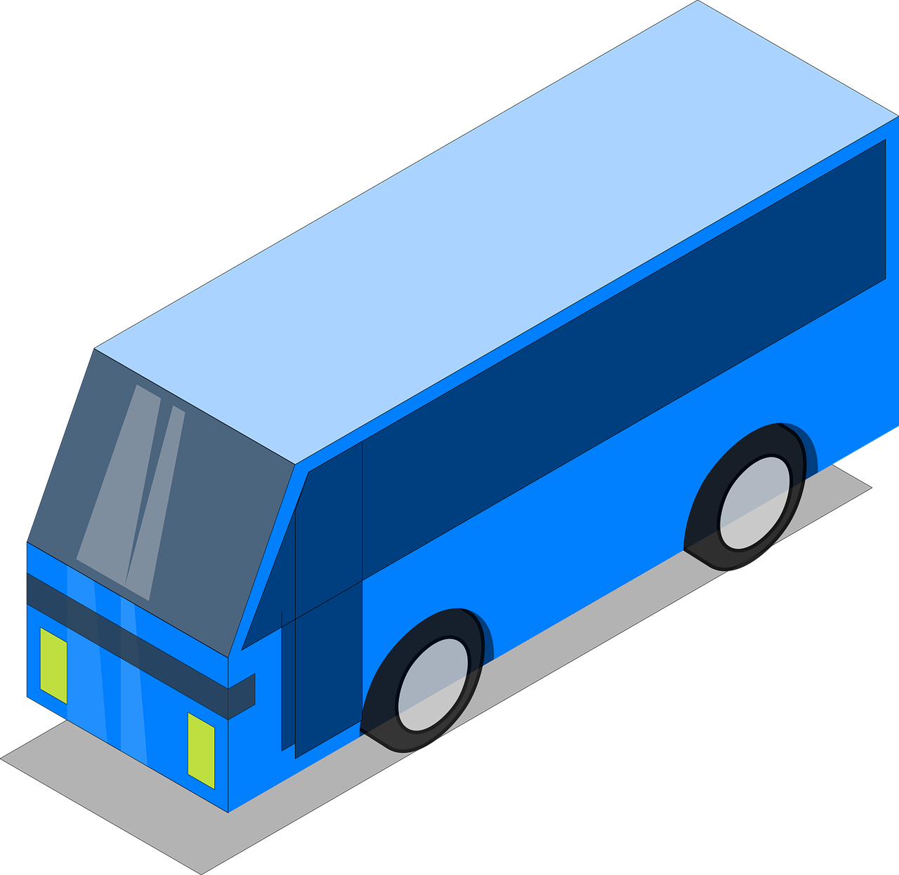 Bus Blue Car