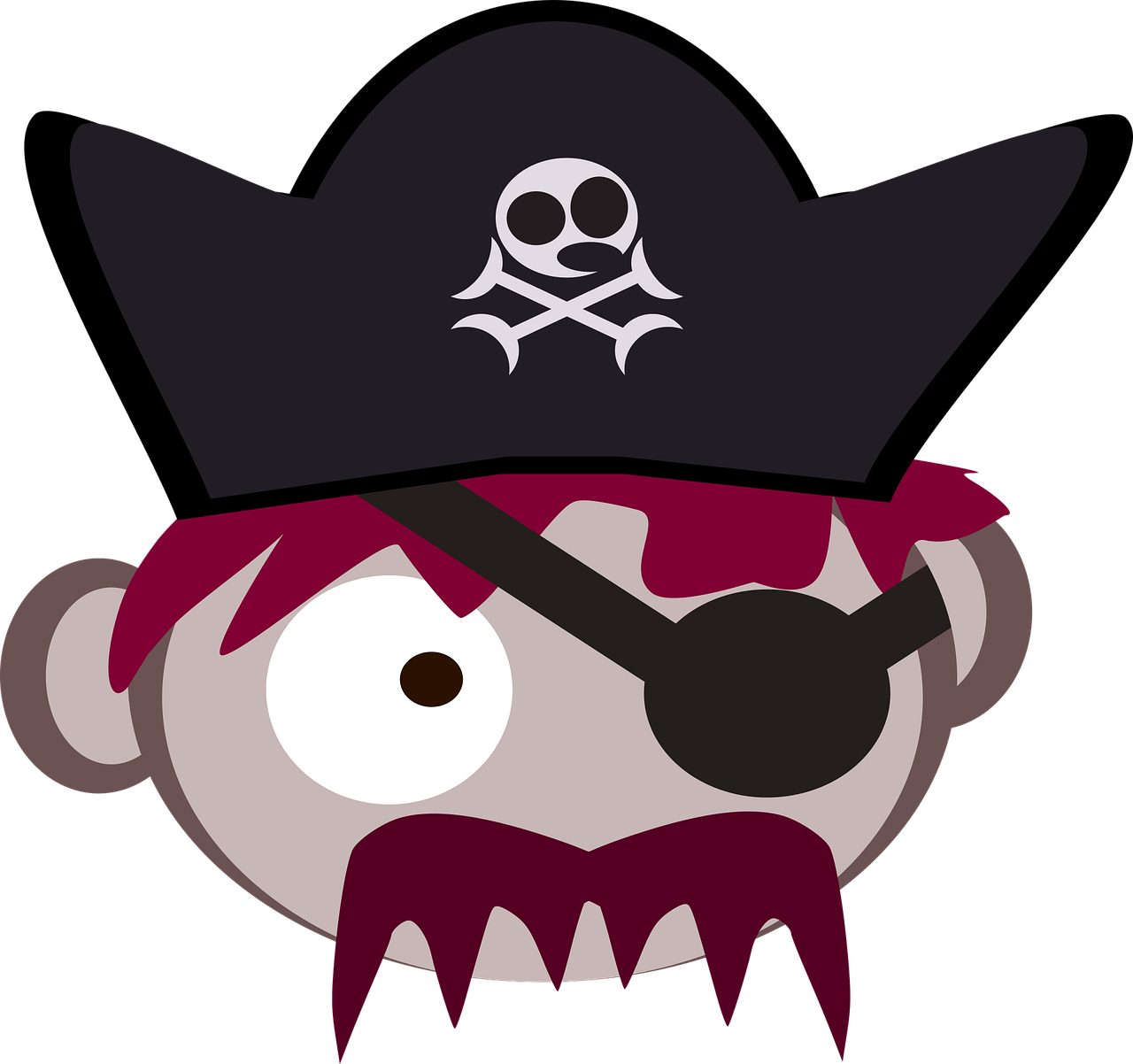 Captain Cute Pirate Stickdatei
