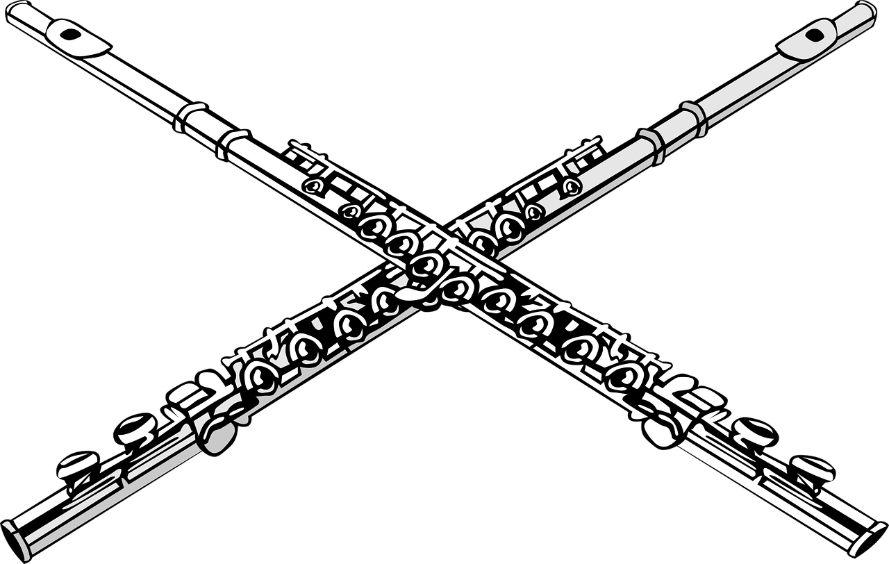 Flutes Crossed Music Stickdatei – Musik
