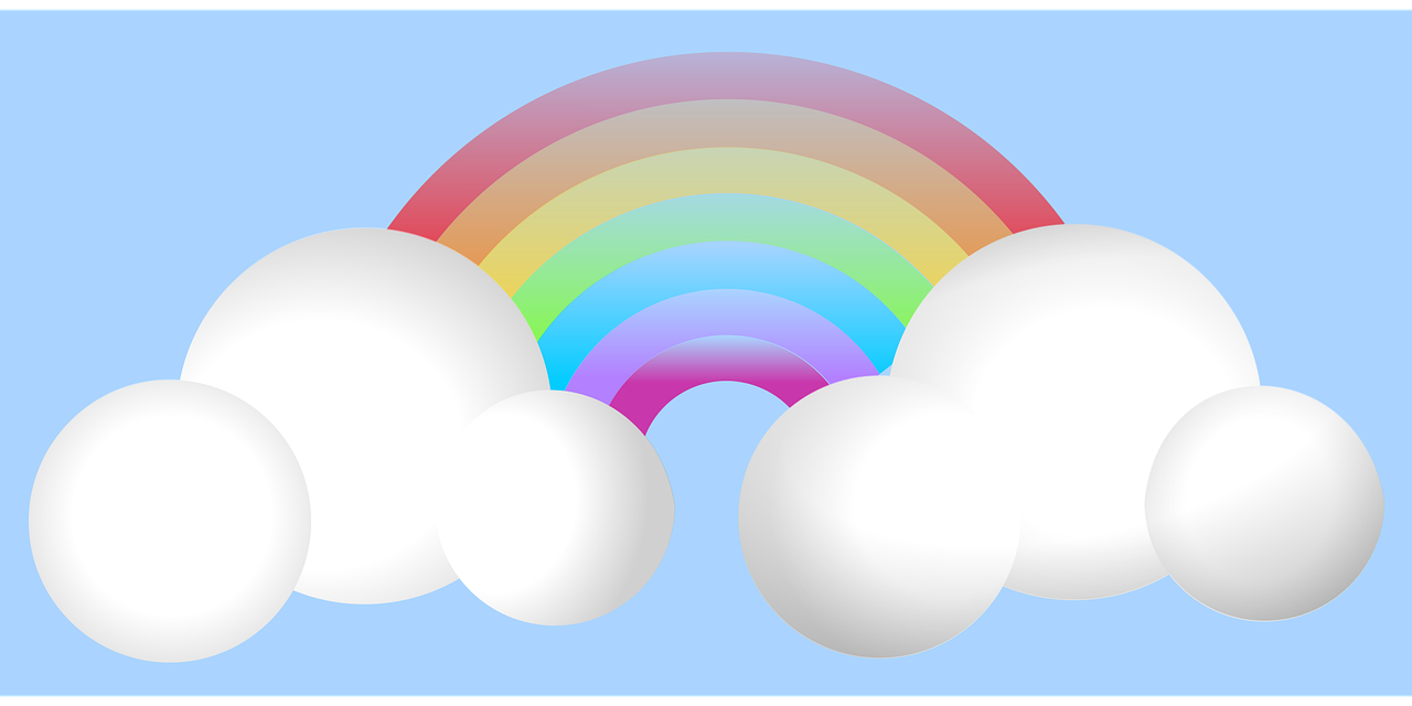 Rainbow Clouds Sky Stickdatei