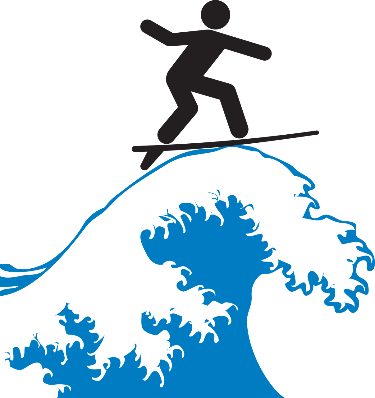 Wave-riding Surfing Rider Stickdatei