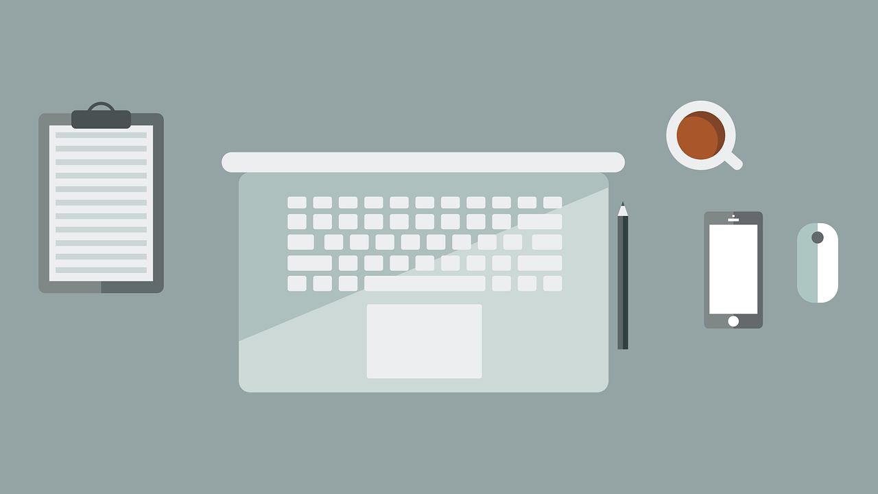 Laptop Workspace Flat design Stickdatei