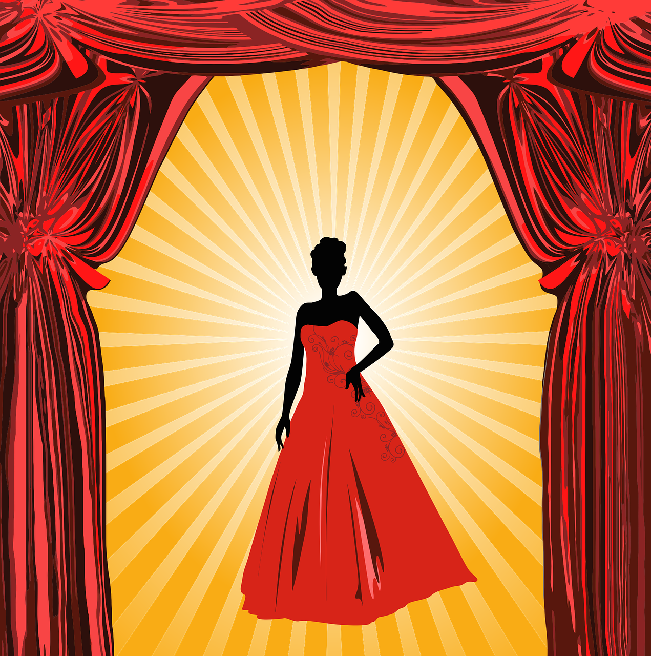 Scene A curtain Silhouette Stickdatei – Musik