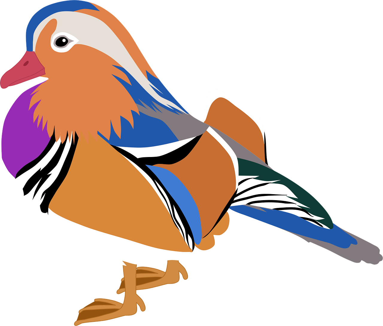 Mandarin duck Duck Bird Stickdatei – Tiere