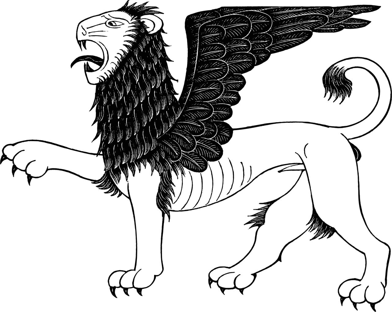 Winged lion Lion Animal Stickdatei