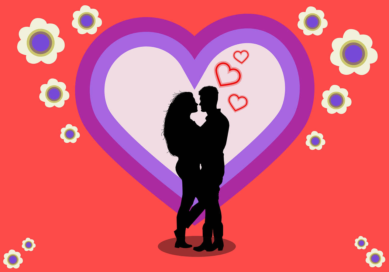 Hearts Couple Silhouette