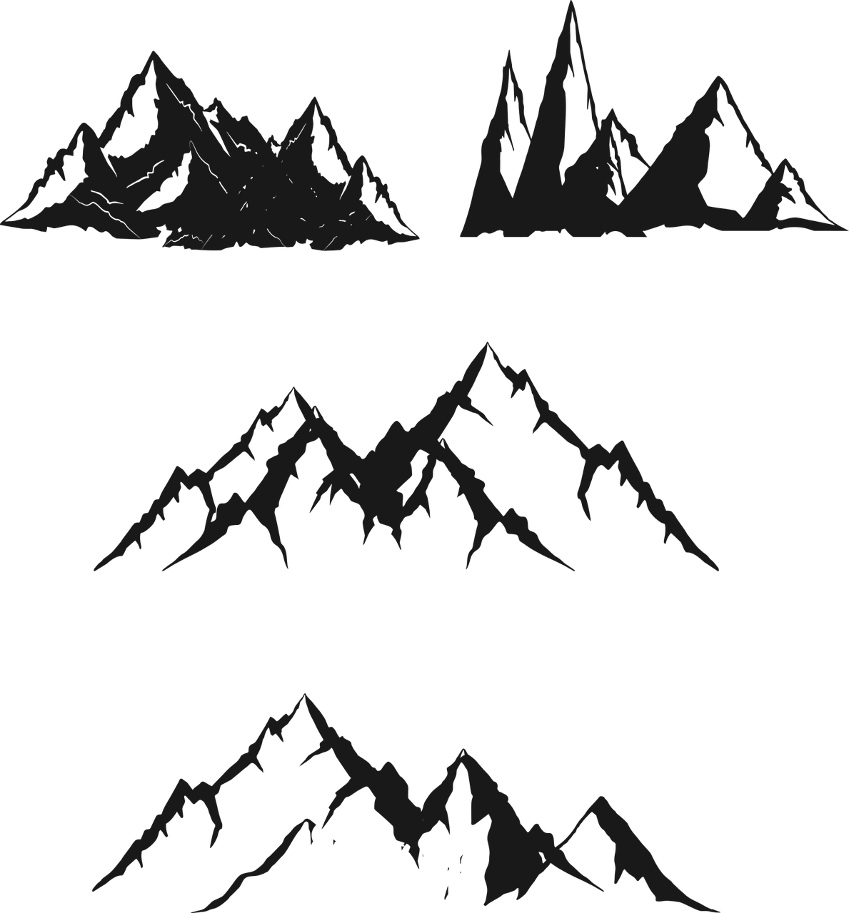 Landscape Mountain Angle Stickdatei – Natur