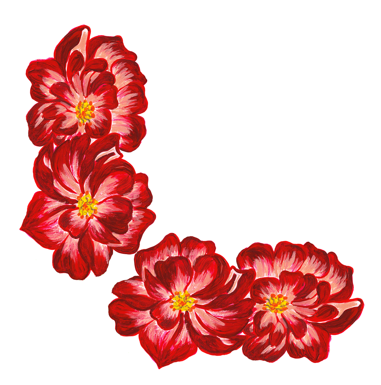 Roses Border Watercolor Stickdatei