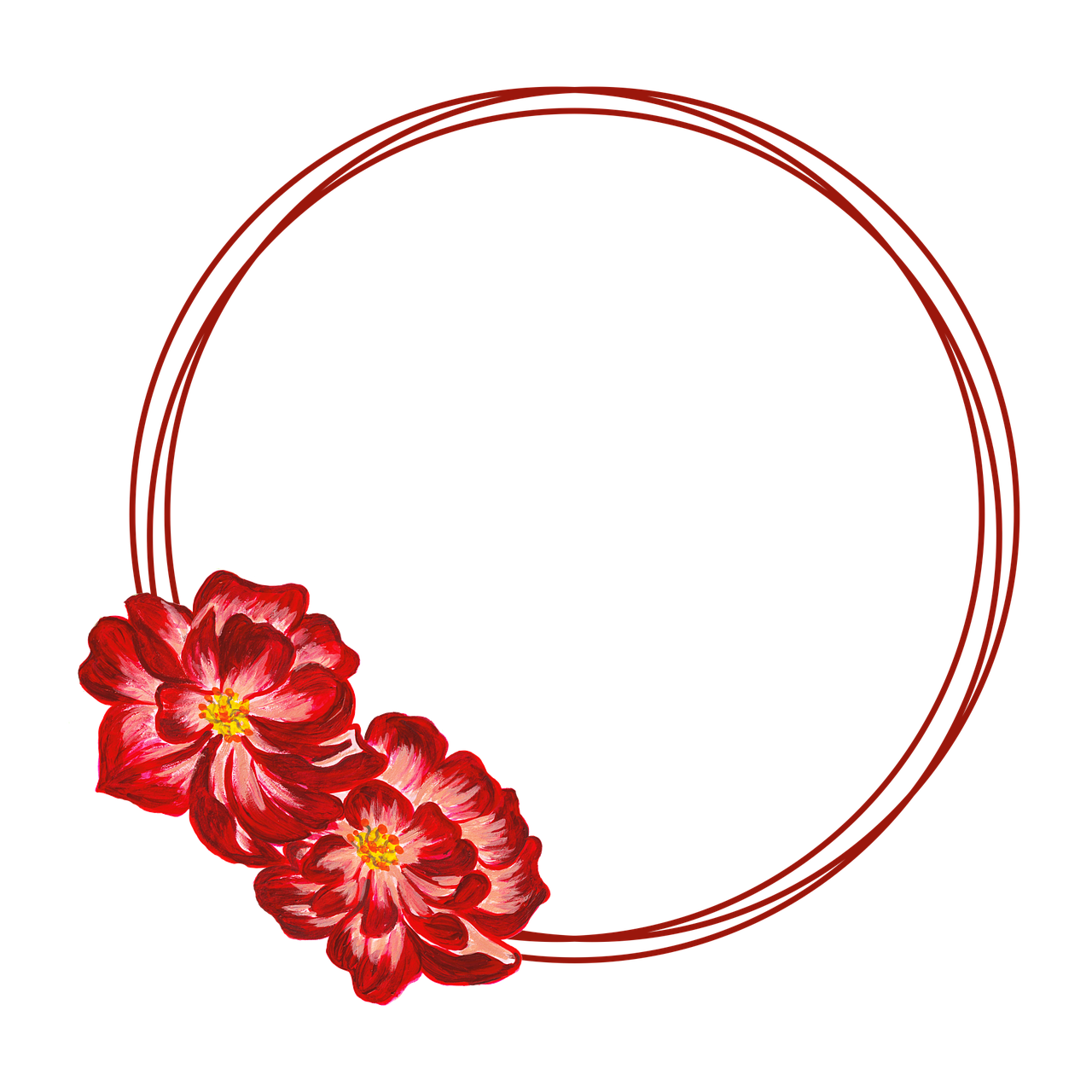 Wreath Roses Peony Stickdatei – Blumen
