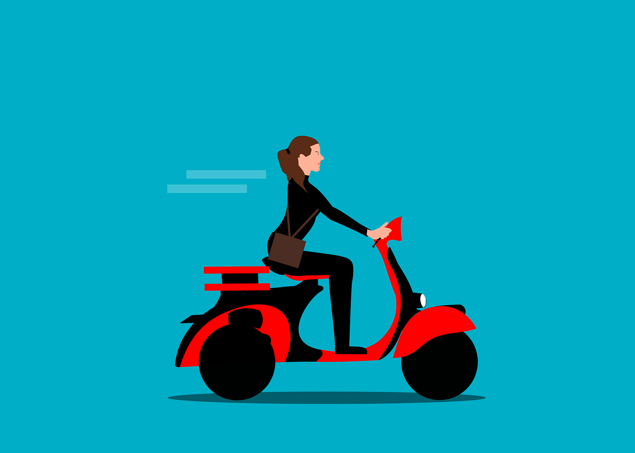 Woman Scooter Vespa Stickdatei