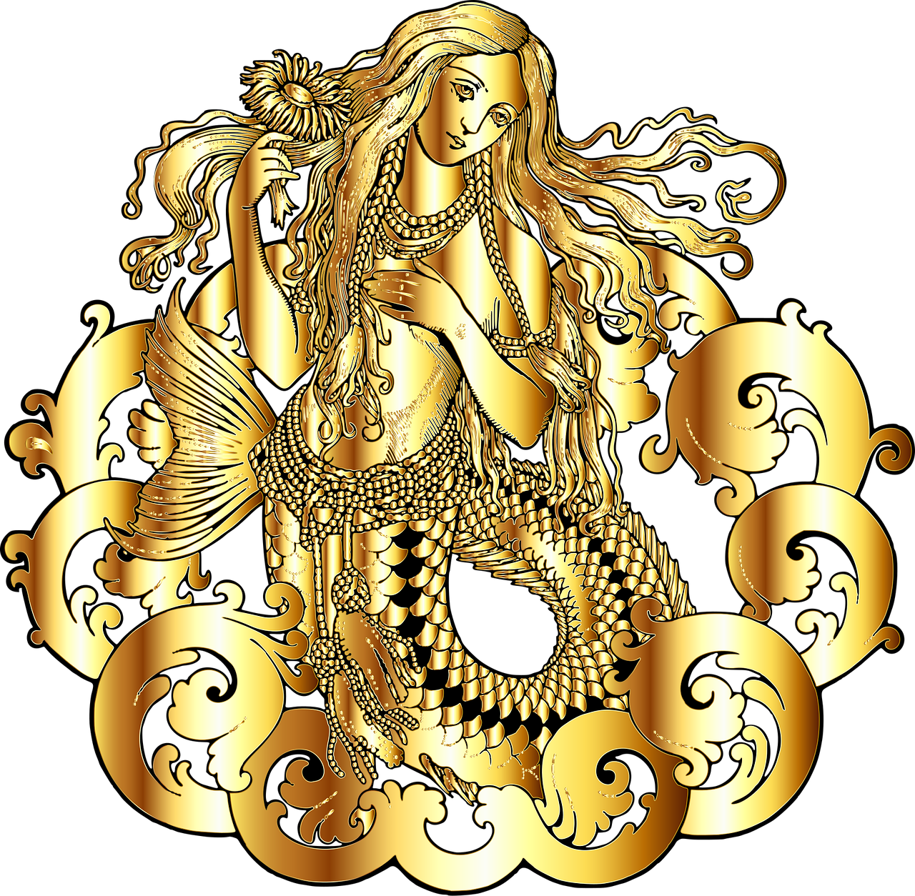 Mermaid Creature Fantasy Stickdatei – Kinder