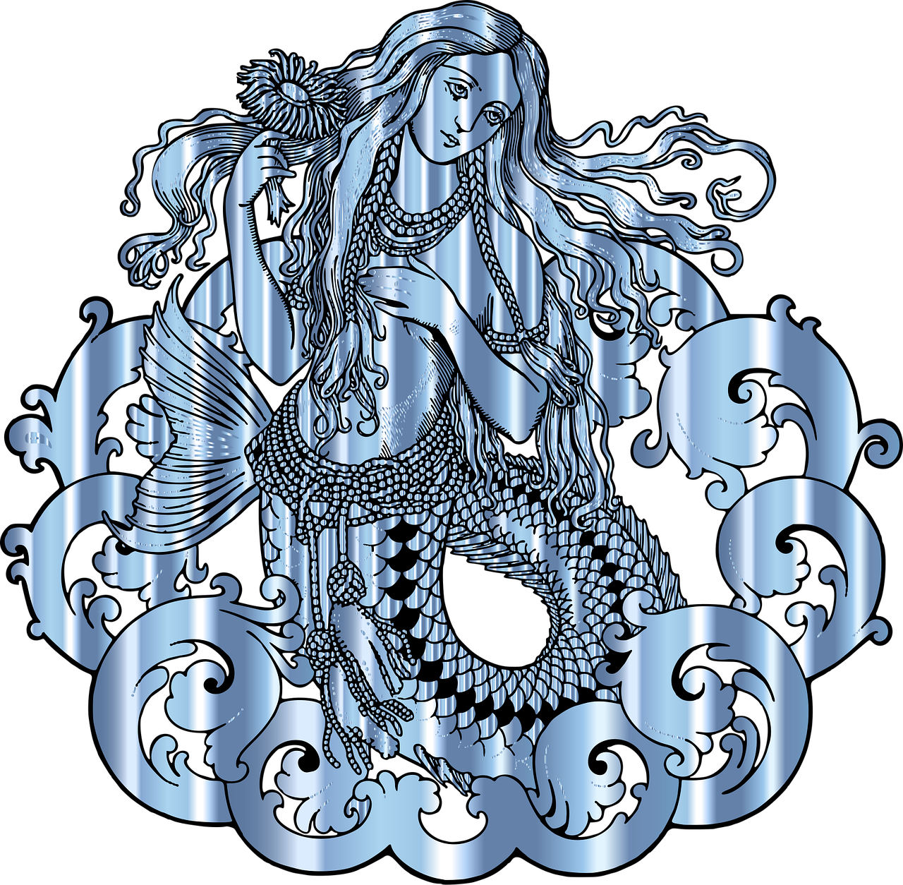 Mermaid Creature Fantasy Stickdatei
