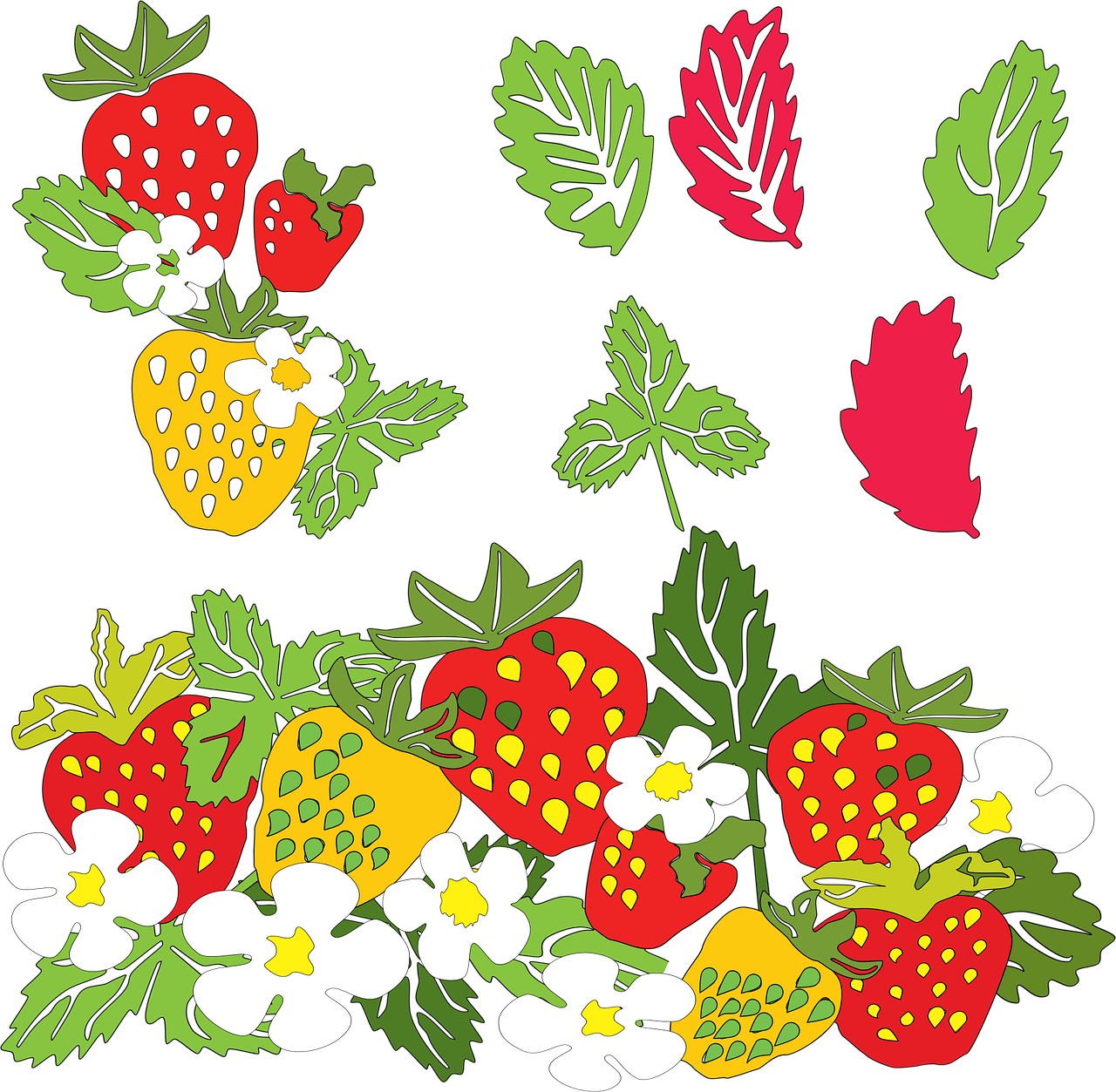 Strawberries Berry Fruit Stickdatei – Essen & Trinken