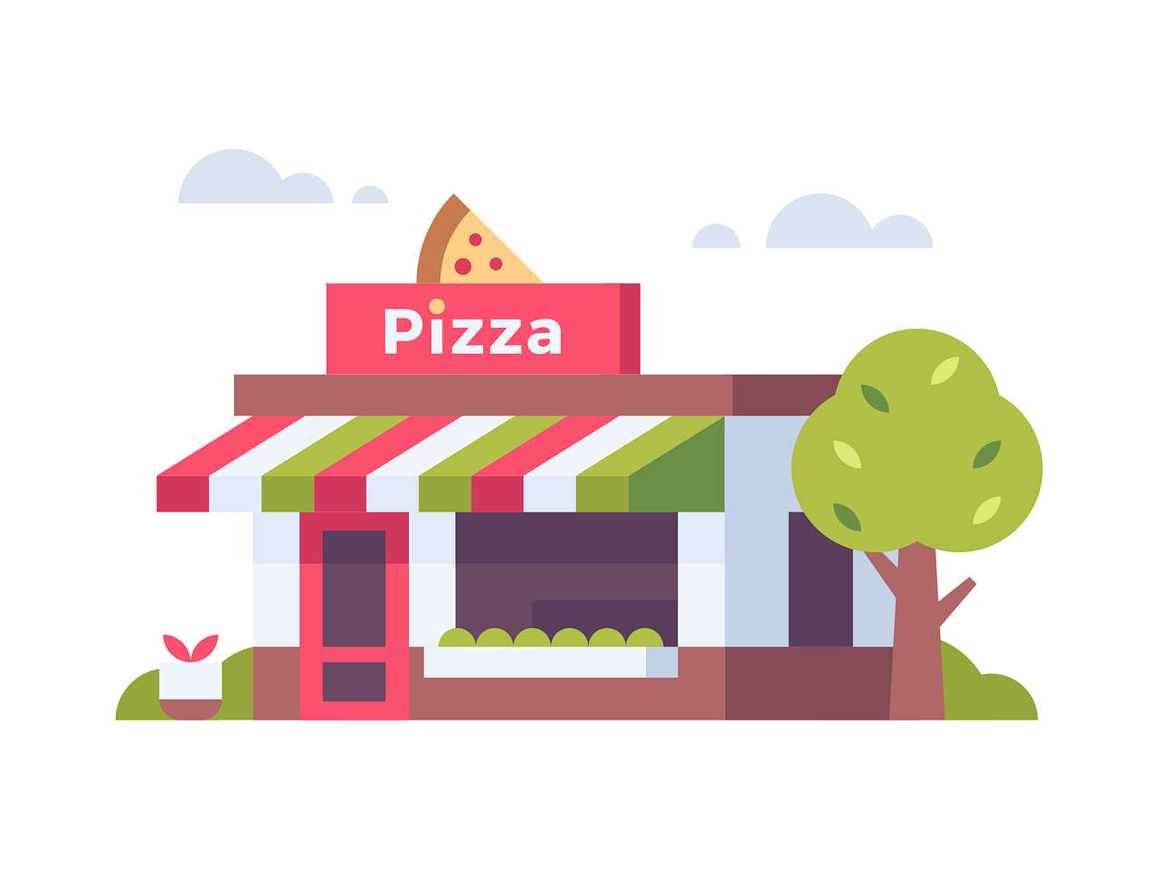 Pizza Shop Store Stickdatei