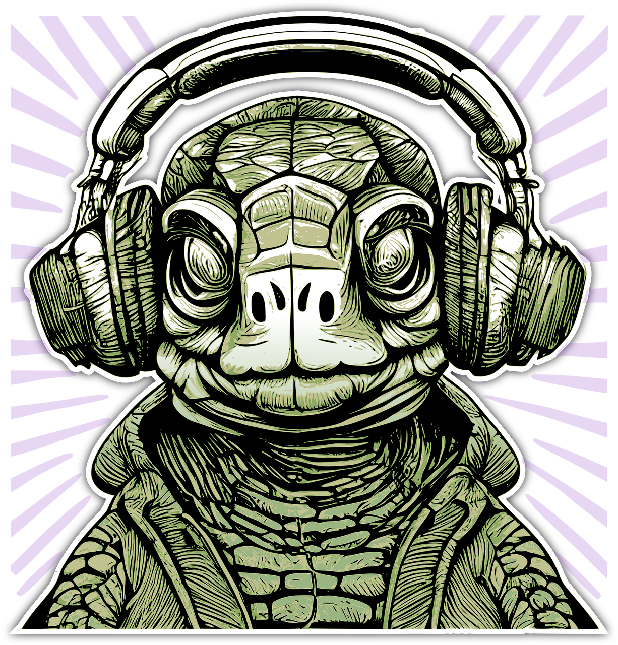 Turtle Headset Tortoise Stickdatei – Tiere