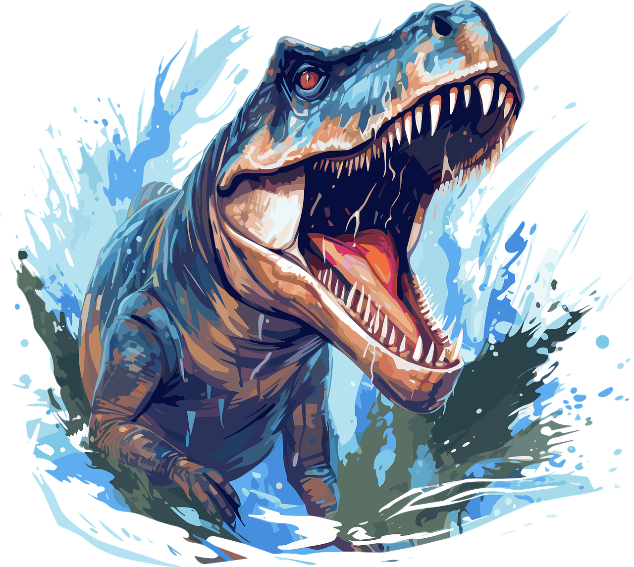 Dinosaur oil painting Prehistoric art Dinosaur illustration Stickdatei