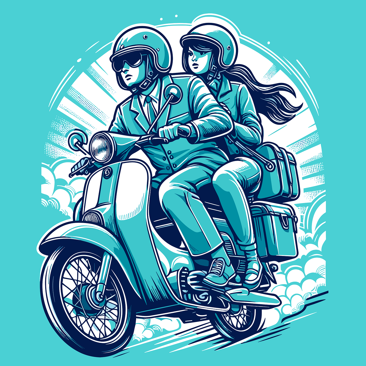 Ride Couple Bike Stickdatei