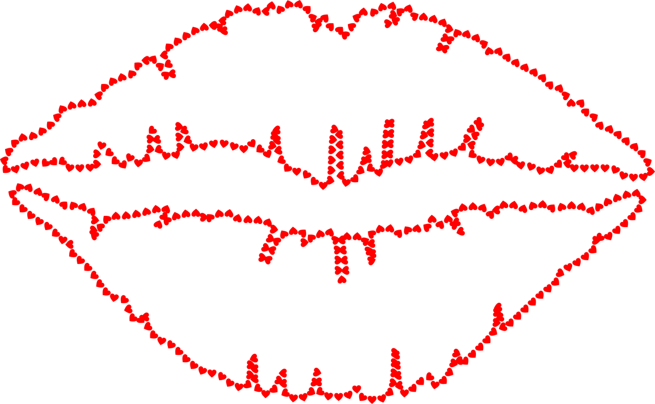 Lips Heart Love Stickdatei – Herzen & Liebe