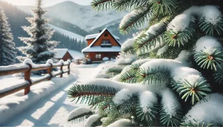 Winter Snow Chalet Stickdatei