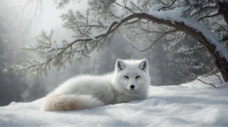 Arctic fox Fox Wildlife Stickdatei – Tiere