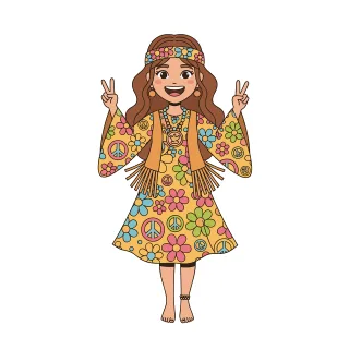 Hippie 60s 70s Stickdatei – Blumen