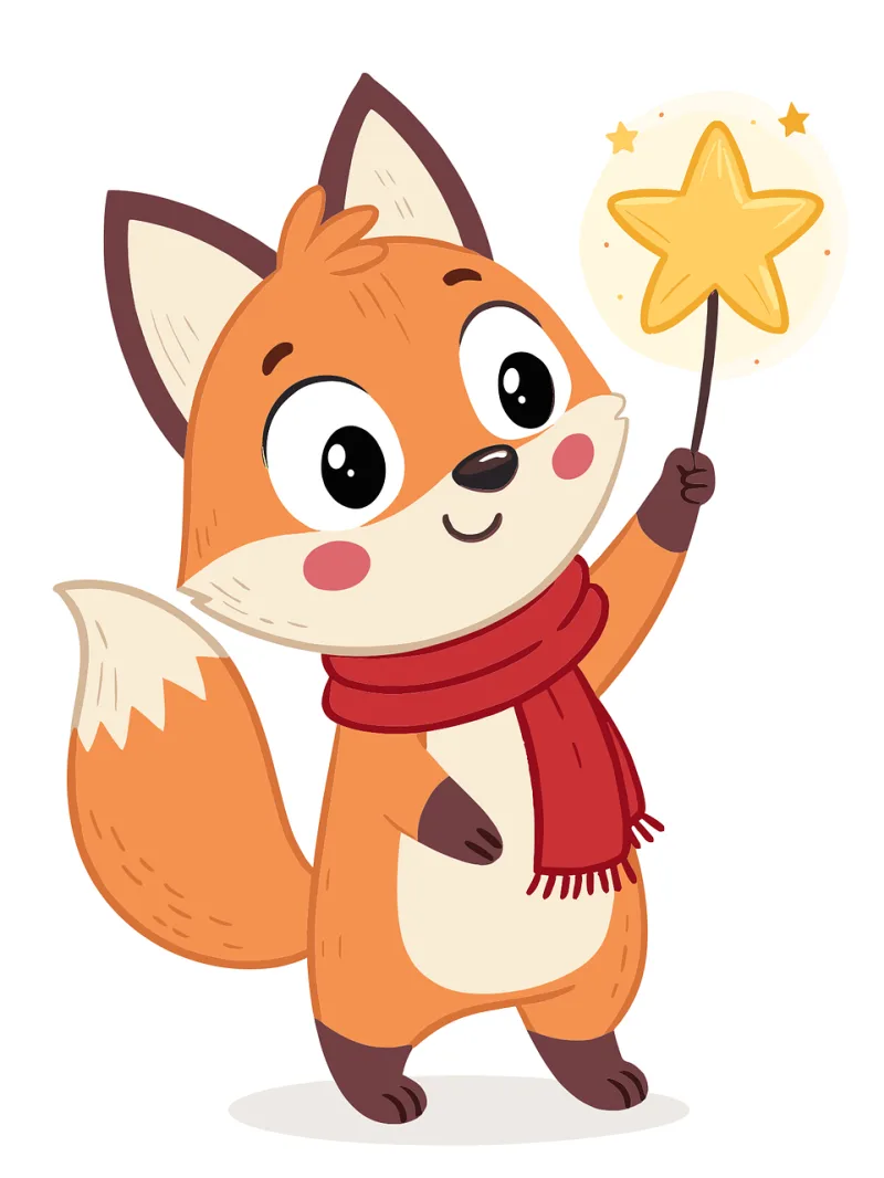 Cute fox christmas Festive fox illustration Woodland fox character Stickdatei – Tiere