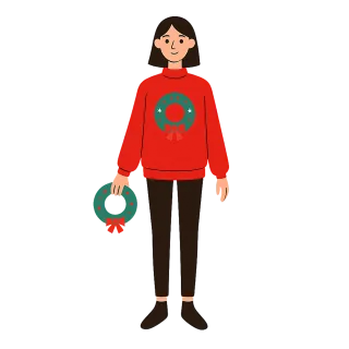 Christmas sweater Festive outfit Holiday illustration Stickdatei – Weihnachten