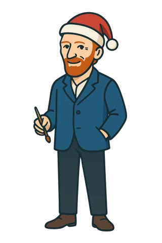 Vincent van gogh Cartoon painter Festive artist Stickdatei