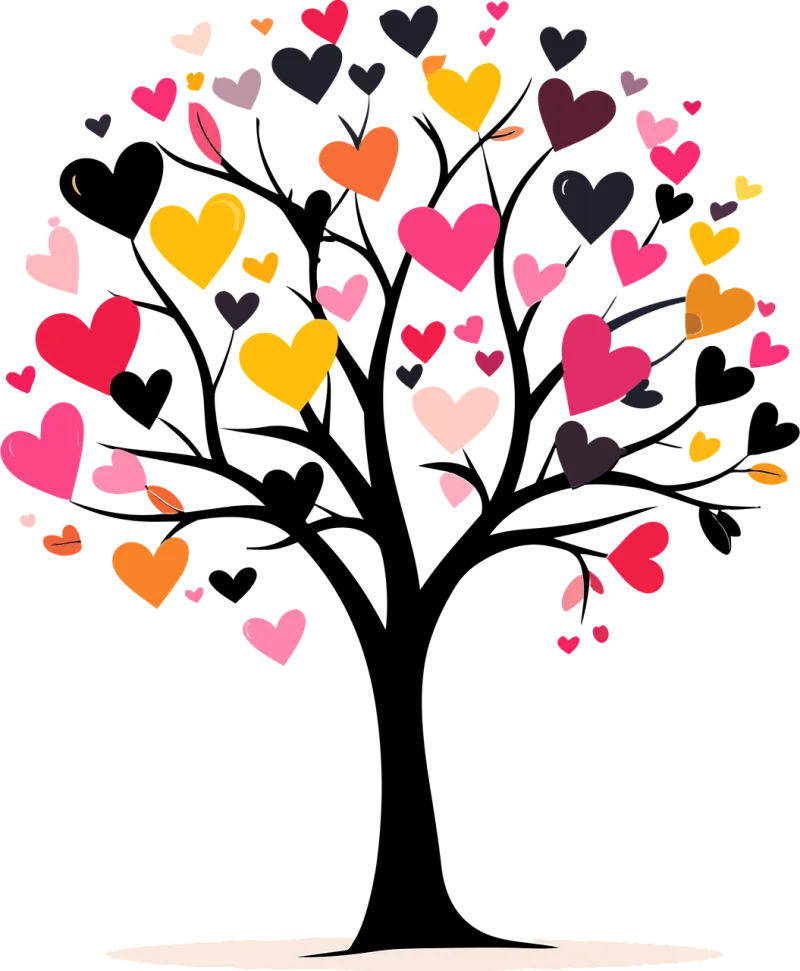 Valentine Tree Floral Stickdatei – Herzen & Liebe