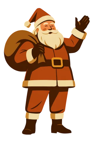 Santa claus Christmas character Festive illustration Stickdatei – Weihnachten