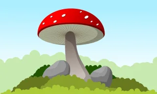 Mushroom Nature Moss Stickdatei