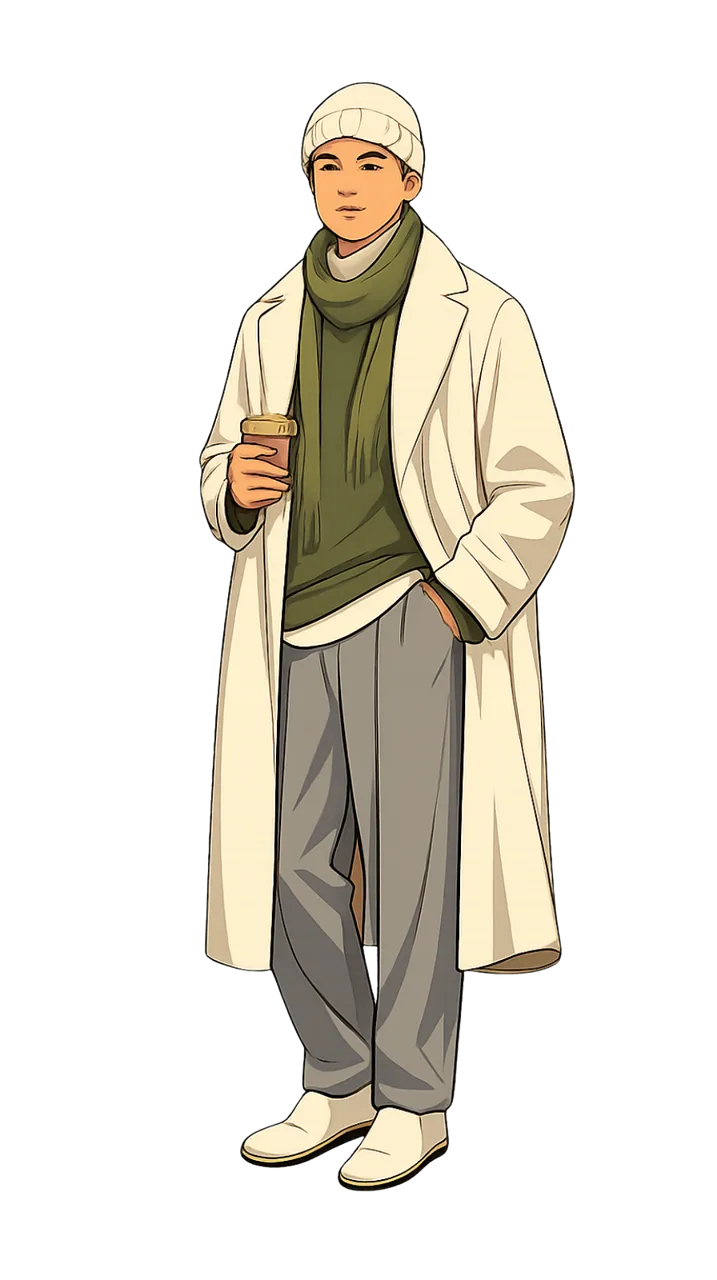 Stylized character Cartoon figure Winter outfit Stickdatei – Essen & Trinken