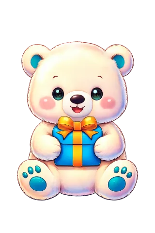 Teddy bear Cartoon animal Festive illustration Stickdatei