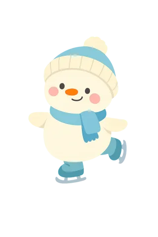 Snowman Ice skating Festive illustration Stickdatei