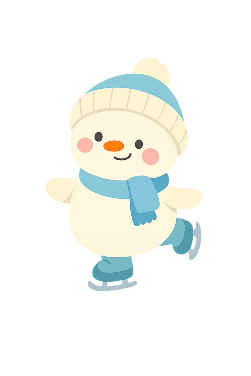 Snowman Ice skating Festive illustration Stickdatei – Weihnachten