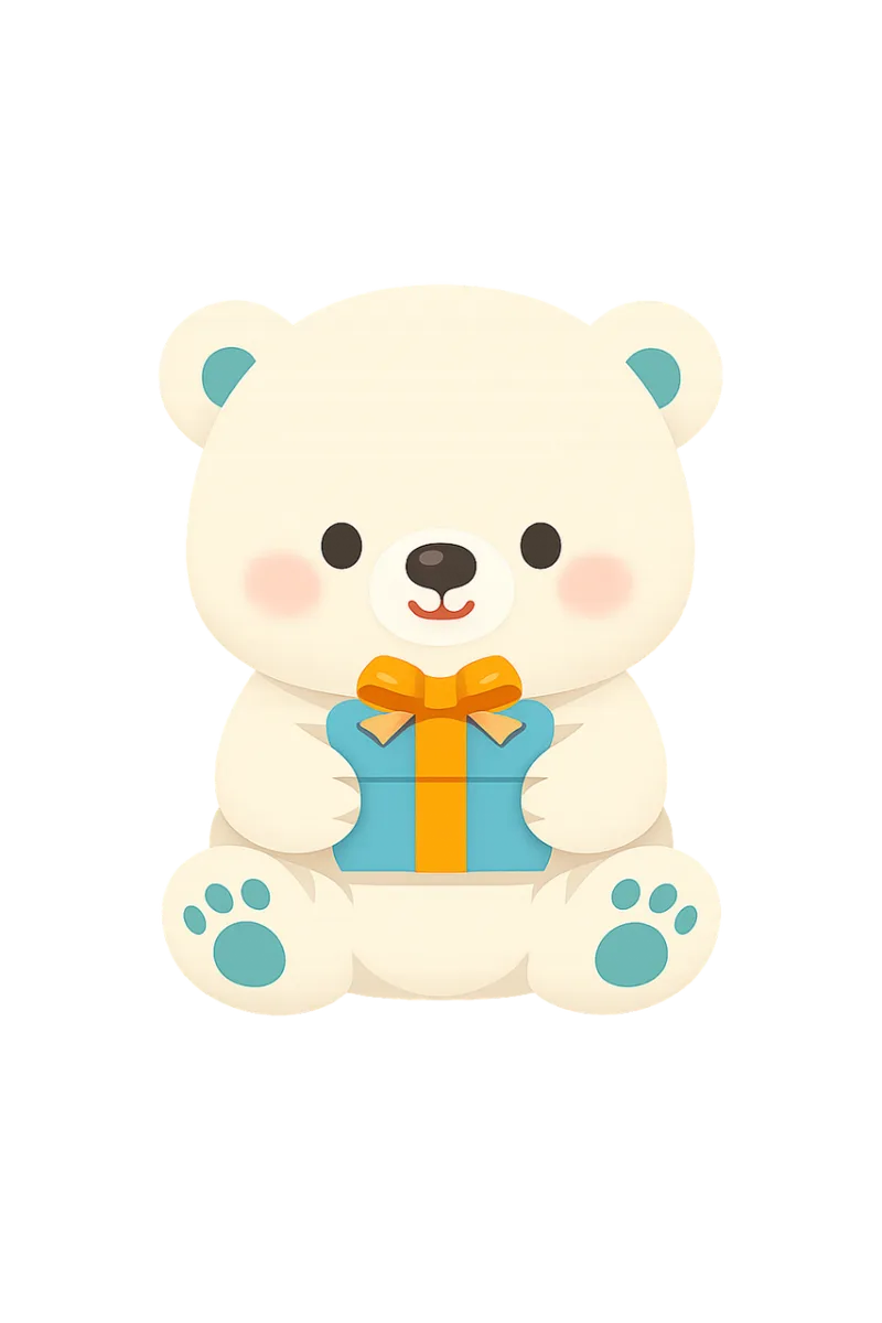 Teddy bear Cartoon animal Festive illustration Stickdatei – Kinder