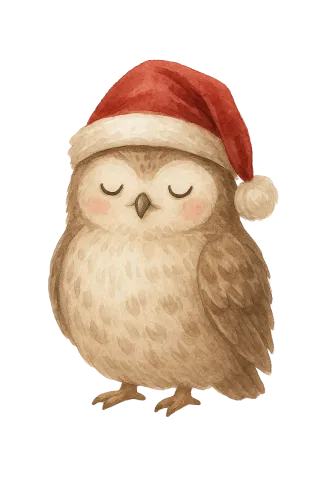Christmas owl Festive illustration Holiday clipart Stickdatei