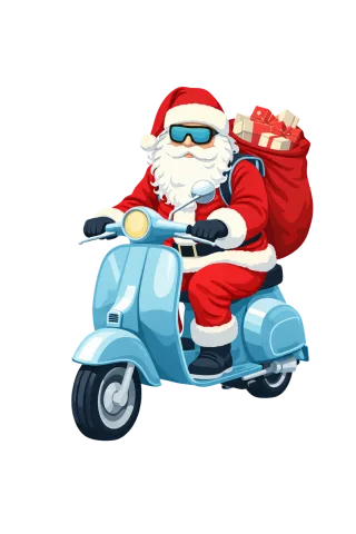 Santa claus Christmas Scooter Stickdatei
