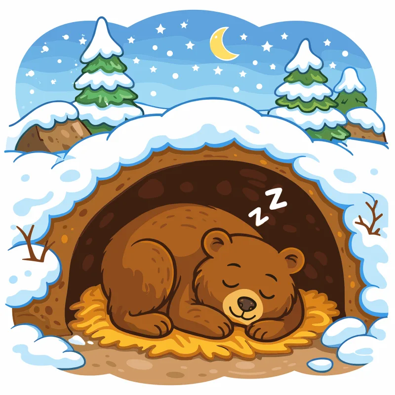 Bear Sleeping bear Hibernating bear Stickdatei – Weihnachten