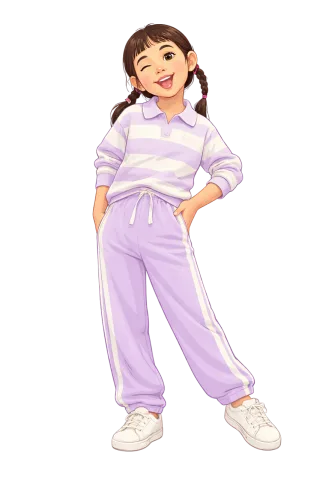 Cute girl Child illustration Cartoon character Stickdatei