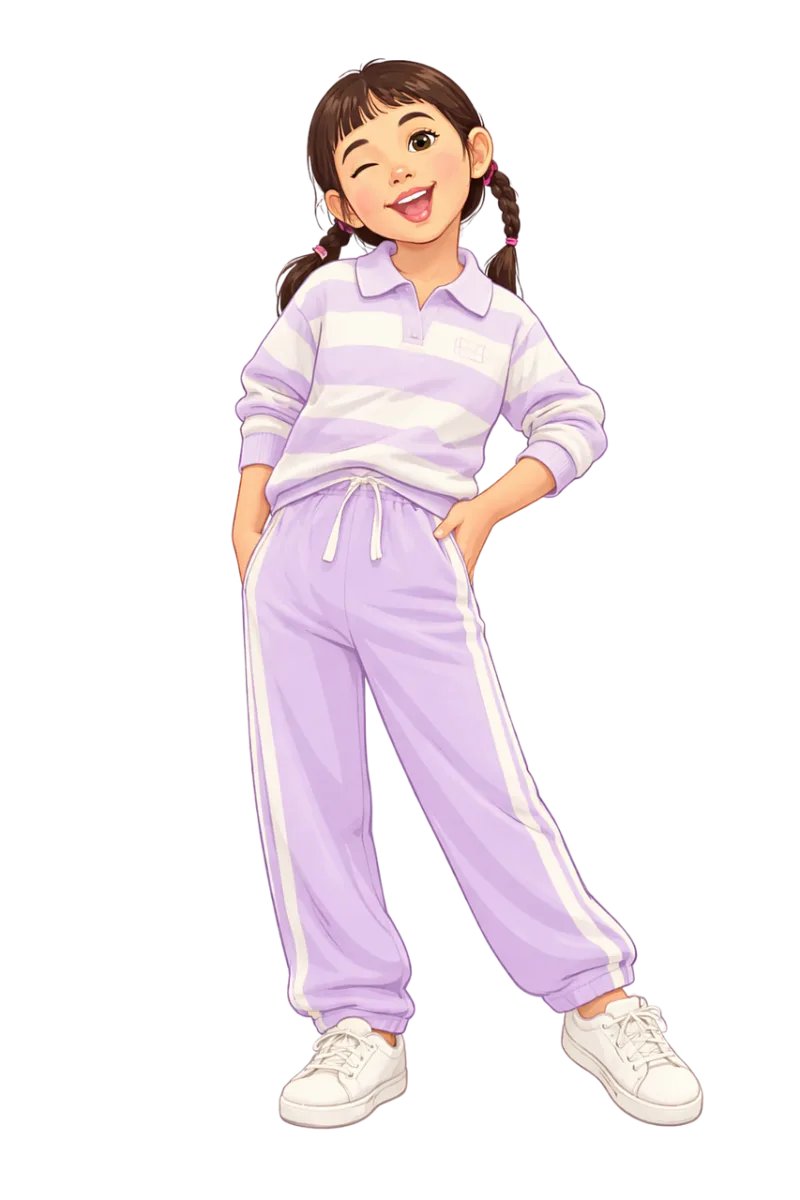 Cute girl Child illustration Cartoon character Stickdatei – Blumen