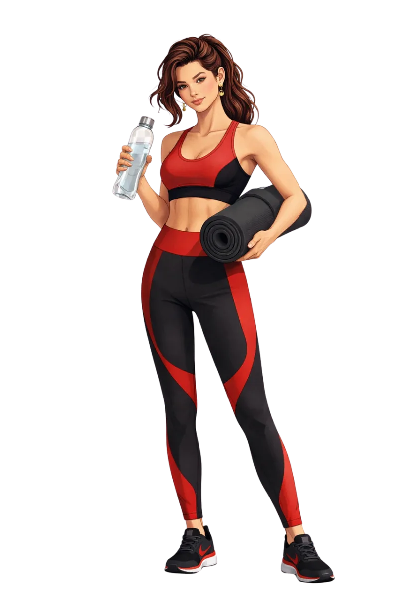 Fitness woman Workout illustration Healthy lifestyle Stickdatei – Sport