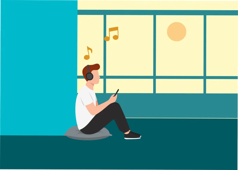 Music Headphones Listening Stickdatei – Musik