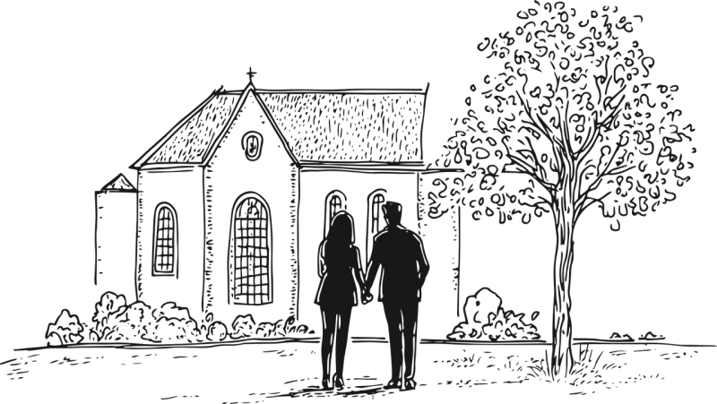 Church Chapel Building Stickdatei – Herzen & Liebe