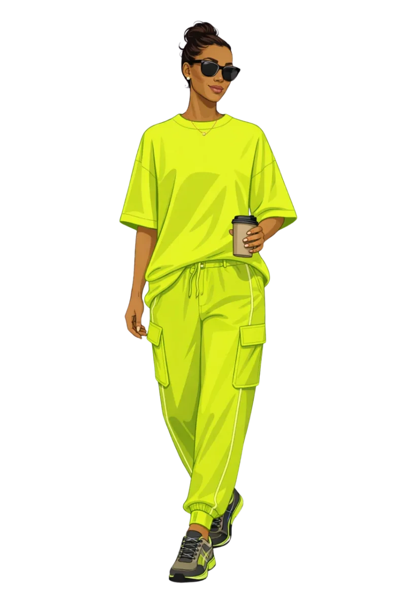 Fashion illustration Modern woman Casual outfit Stickdatei – Essen & Trinken